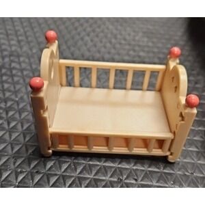 Calico Critters Sylvanian Families Miniature Baby Crib Tan Nursery Furniture